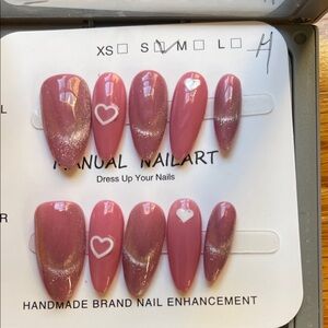 Pink Heart Nail Art Set